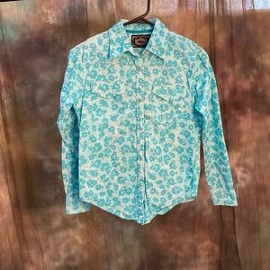 Cowgirl Hardware Blue Western Shirt- Girls small